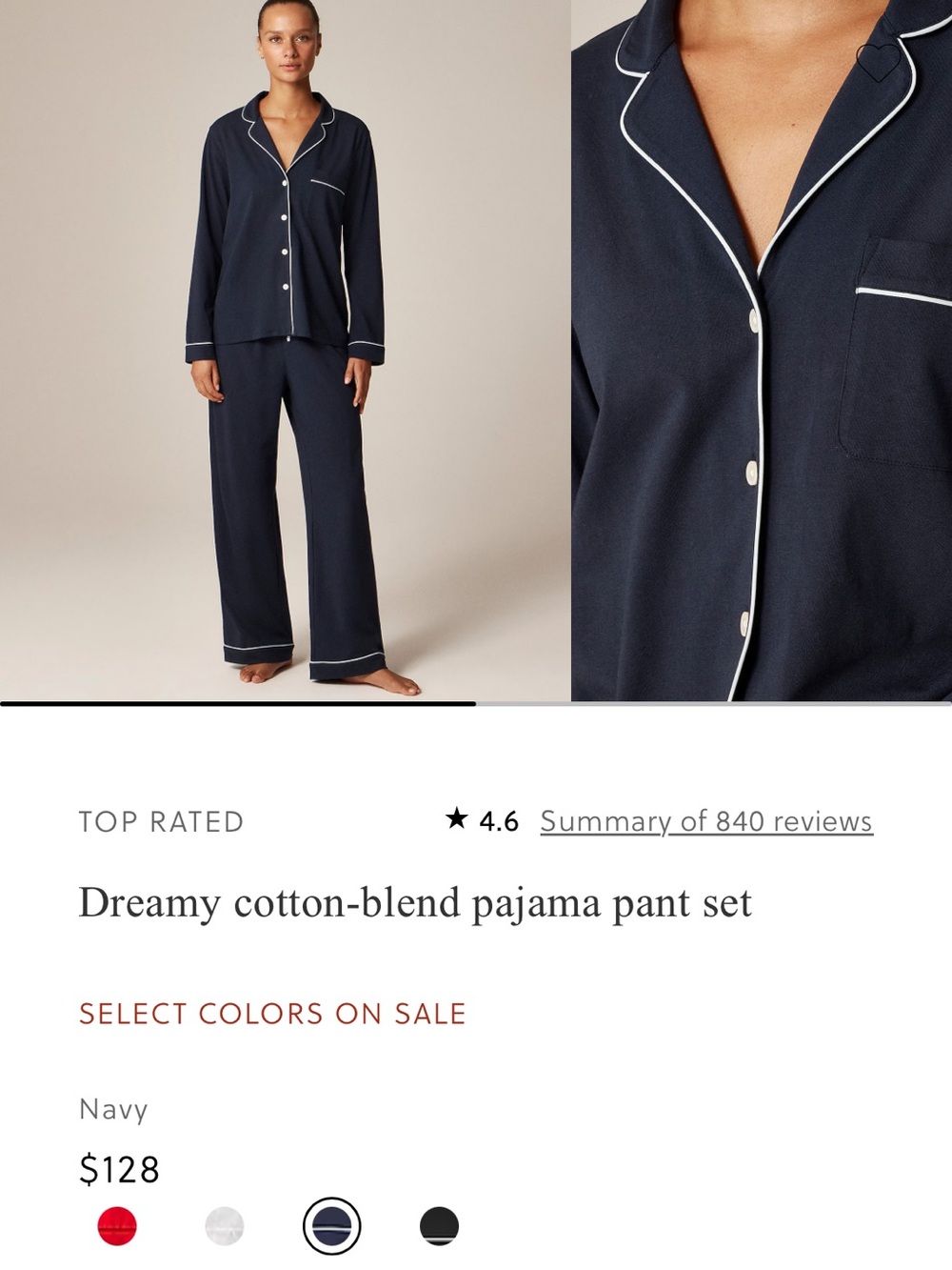 J Crew Dreamy Cotton-long sleeve Pajama Set -small - like new without tags
